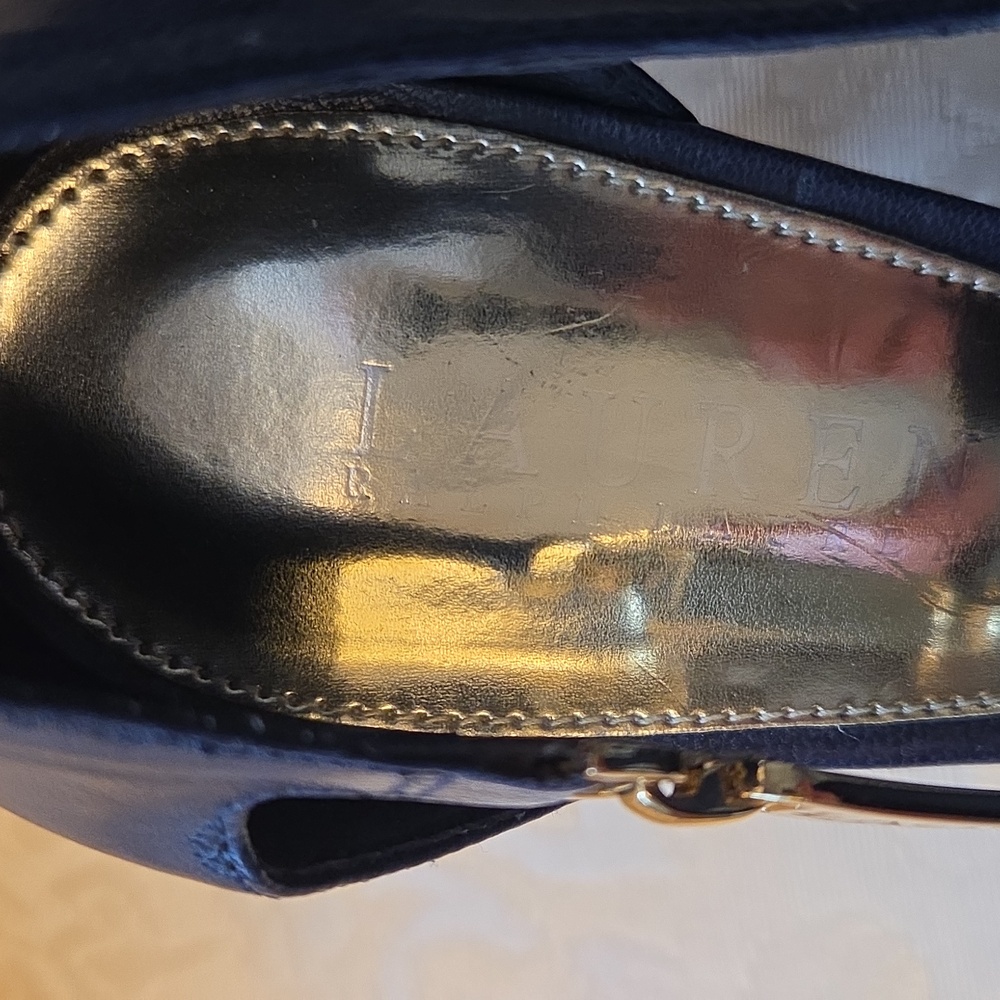 Ralph Lauren Elegant Navy Blue Leather Pumps SZ 8 - Worn Once - Picture 12 of 15